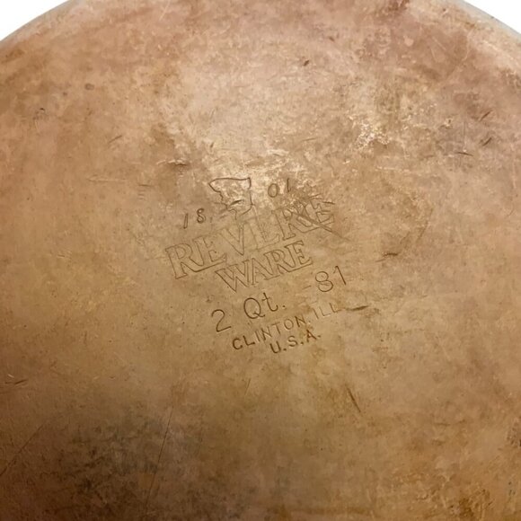 Vintage Revere Ware 2 Qt Tall Copper Clad Stainless Steel Saucepan Lid 1981 - Picture 9 of 10